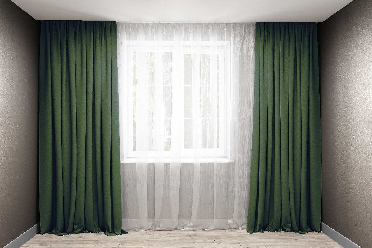 

Комплект штор Декорин Микровелюр 300x265 см Темно-зеленых 2 шт