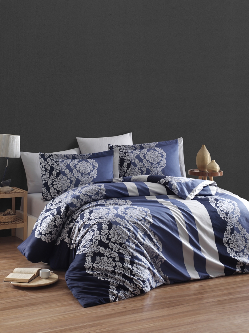 

Постільна білизна Cotton Satin 200 х 220 см Kavin Lacivert First Choice k-1940-79-200