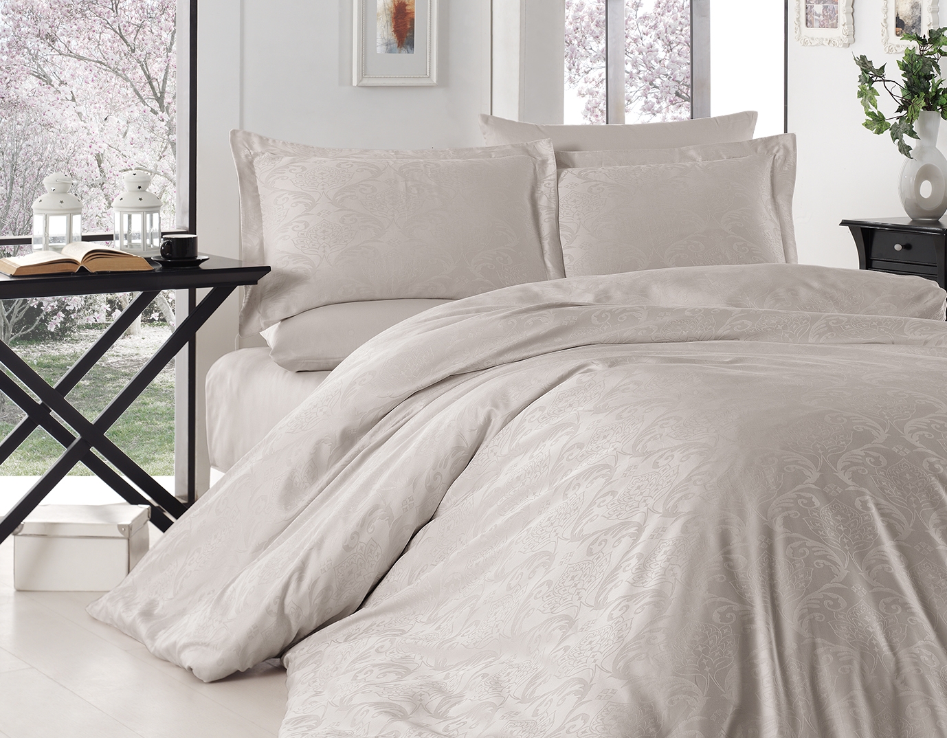 

Постельное белье Jacquard Satin 200 х 220 см Trudy Stone First Choice k-1939-12