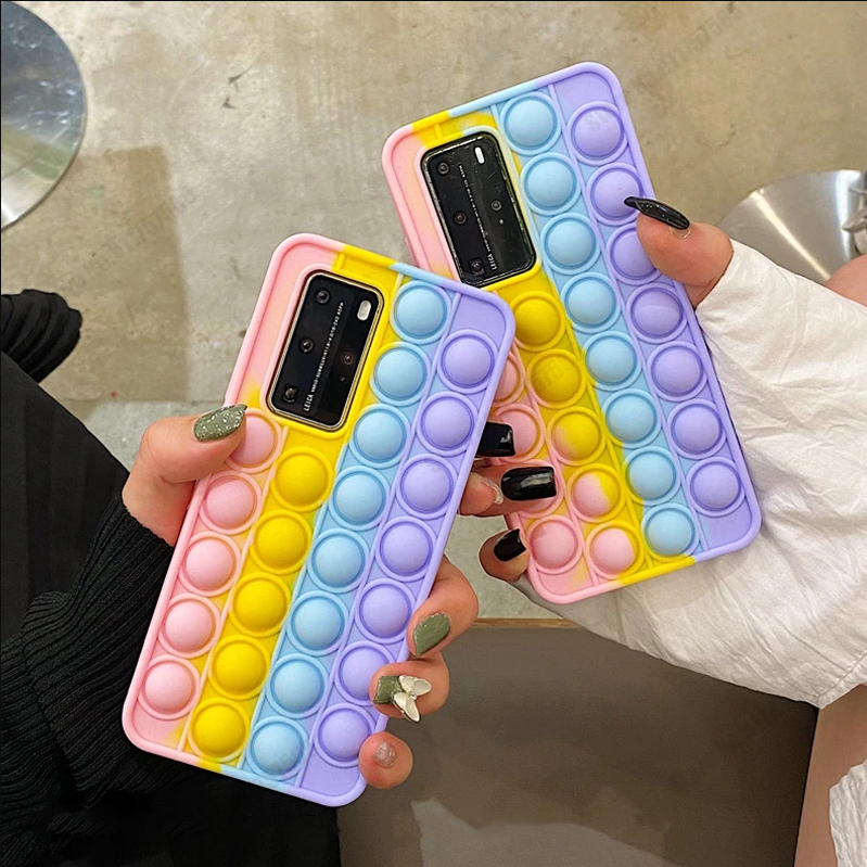 

Чехол силиконовый попит Destin для Samsung Galaxy A21 цветной с функцией антистресc Pop It