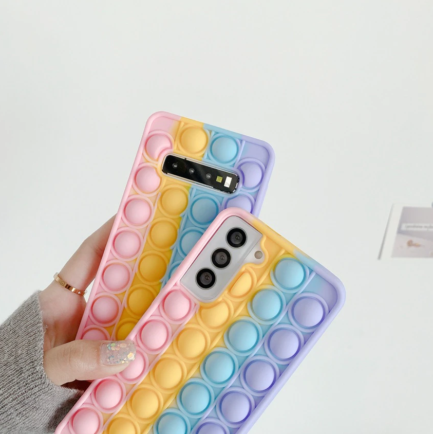 

Чехол силиконовый попит Destin для Samsung Galaxy A20 цветной с функцией антистресc Pop It
