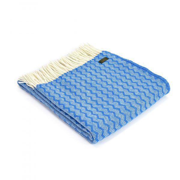 

Плед шерстяной Великобритания Tweedmill Zigzag Blue 150×183 см