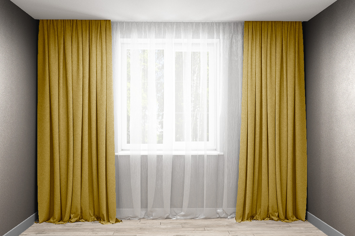 

Комплект штор Декорин Микровелюр 200x260 см Горчичных 2 шт