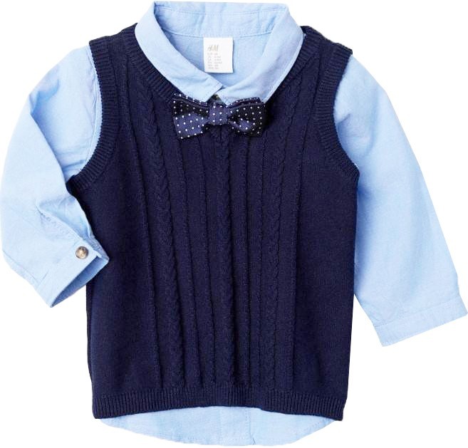 

Комплект H&M для мальчика жилет рубашка и бабочка 80 см
