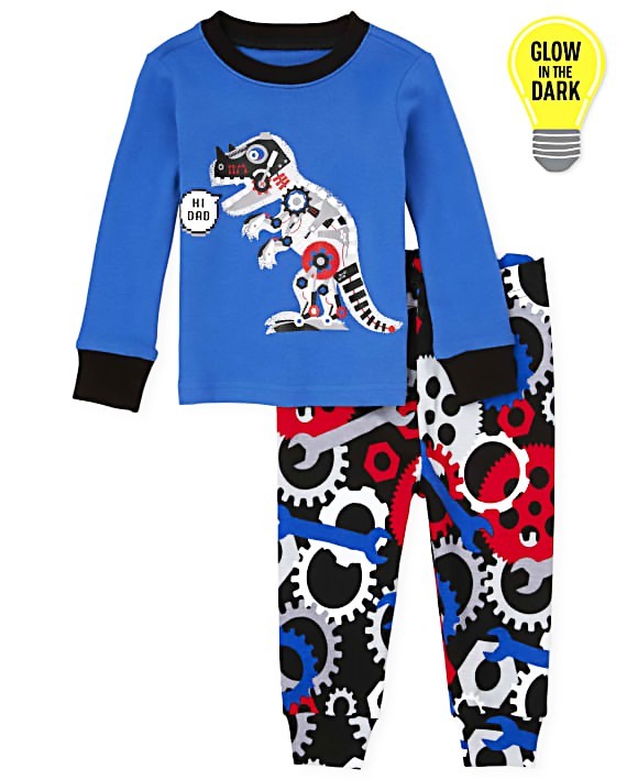

Пижама The Children's Place для мальчика Boys Glow Dino Robot Snug Fit Cotton Pajamas GLOW-IN-THE-DARK 98 см