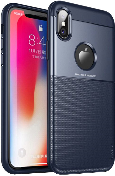 

Панель iPaky Shield Series/Elegant Grid Design TPU Hybrid Case для Apple iPhone X Blue