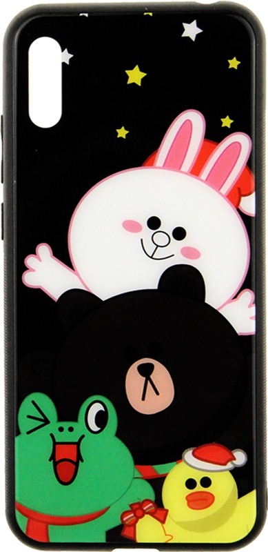 

Панель TOTO Cartoon Print Glass Case для Huawei Y6 2019 Line friends all about