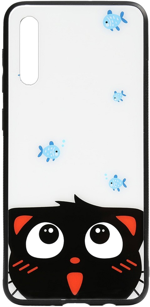 

Панель TOTO Cartoon Print Glass Case для Samsung Galaxy A70 Cat and fish