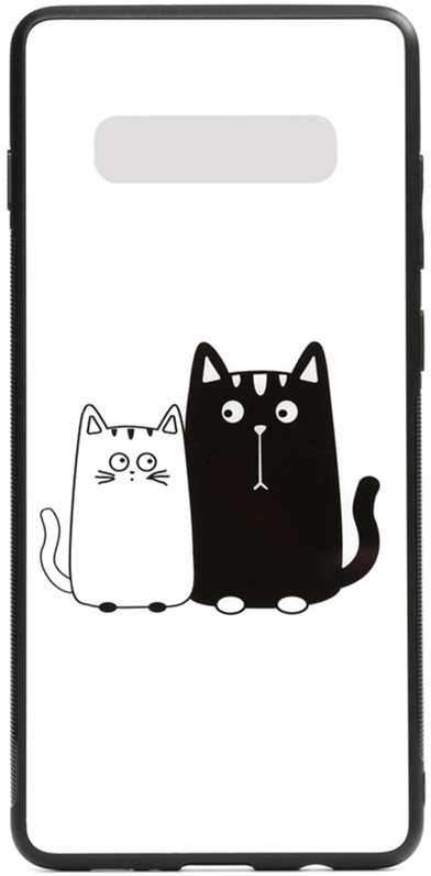 

Панель TOTO Cartoon Print Glass Case для Samsung Galaxy S10 Cats White/Black