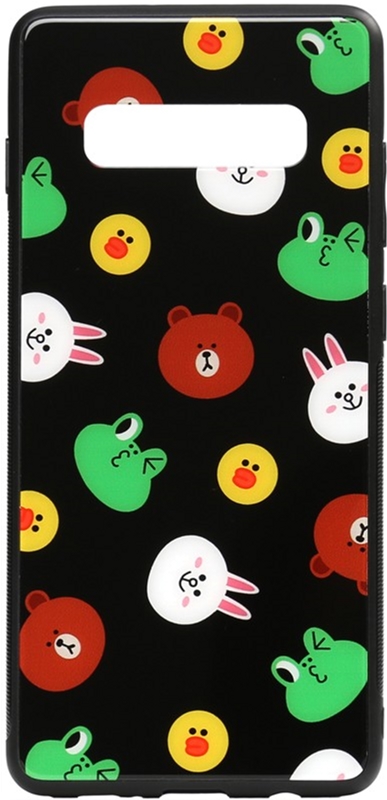 

Панель TOTO Cartoon Print Glass Case для Samsung Galaxy S10+ Line friends Black