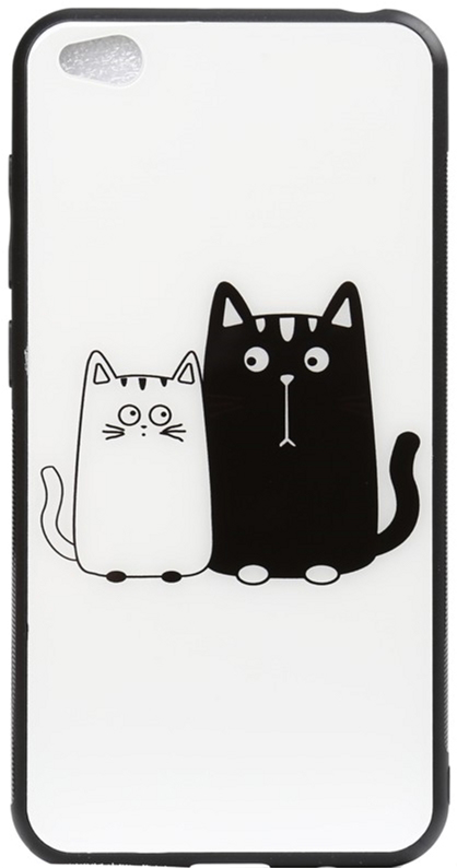 

Панель TOTO Cartoon Print Glass Case для Xiaomi Redmi Go Cats White/Black