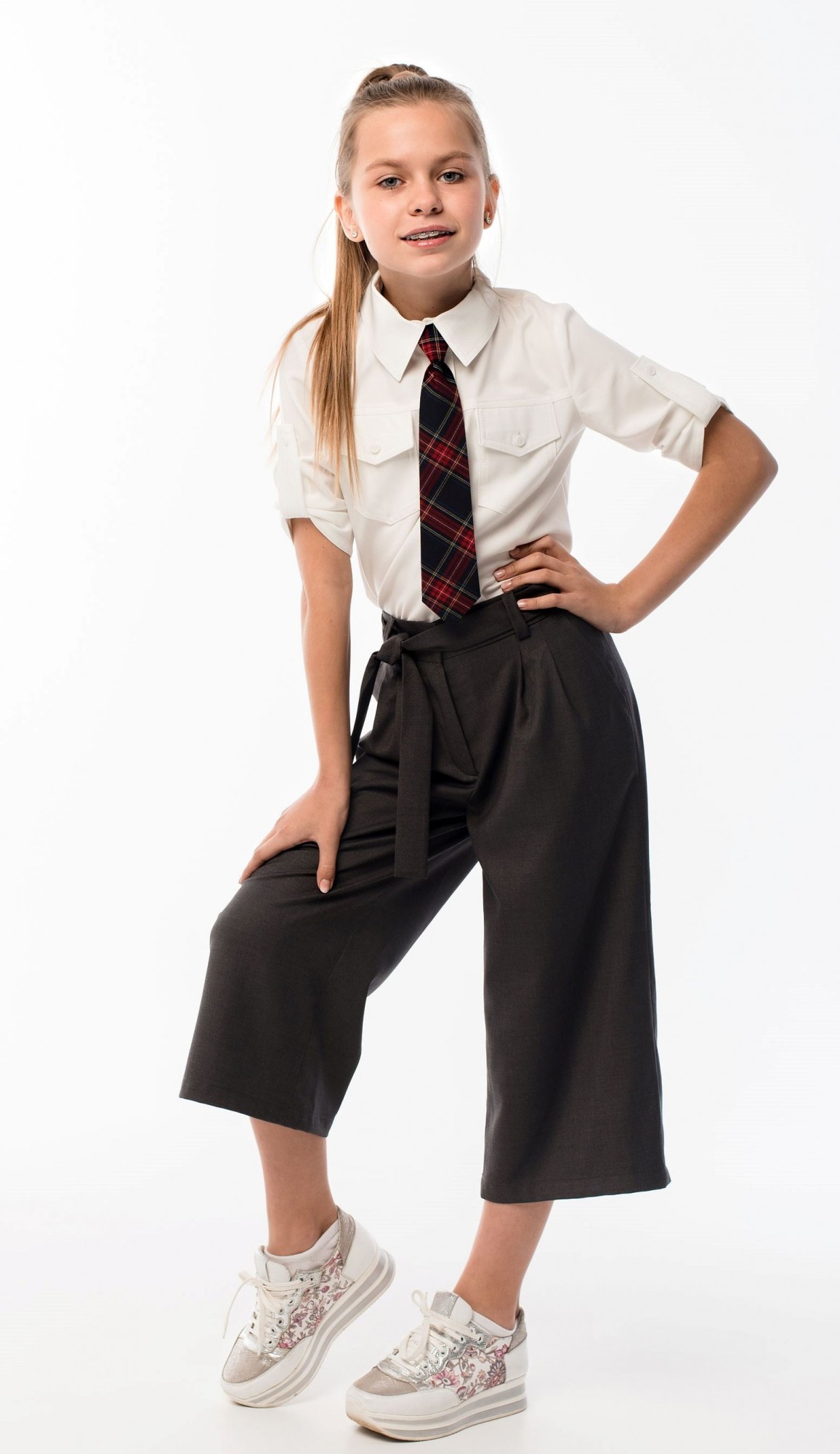 

Кюлоты для девочки ДШФ-145 DM SASHKA темно-серые 170р.