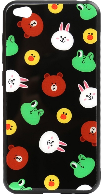 

Панель TOTO Cartoon Print Glass Case для Xiaomi Redmi Go Line friends Black