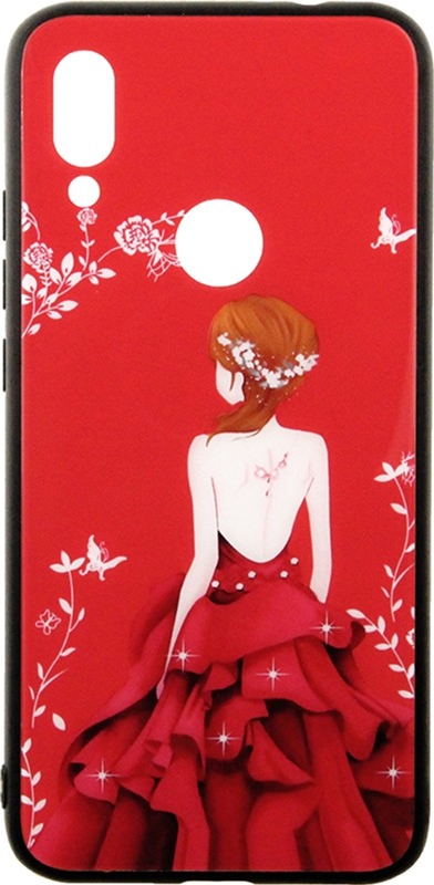 

Панель TOTO Glass Fashionable Case для Xiaomi Redmi 7 Red Dress Girl