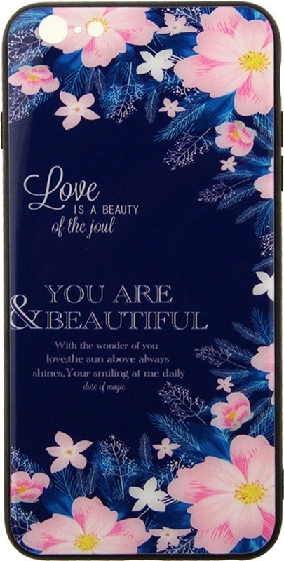 

Панель TOTO Glass Fashionable Case для Apple iPhone 6 Plus/6s Plus Flower Blue