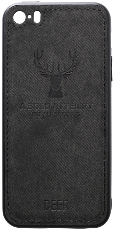 

Панель TOTO Deer Shell With Leather Effect Case для Apple iPhone 5/5s/SE Black