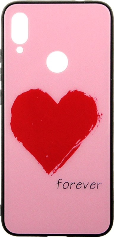

Панель TOTO Glass Fashionable Case для Xiaomi Redmi Note 7 Red Heart on Pink