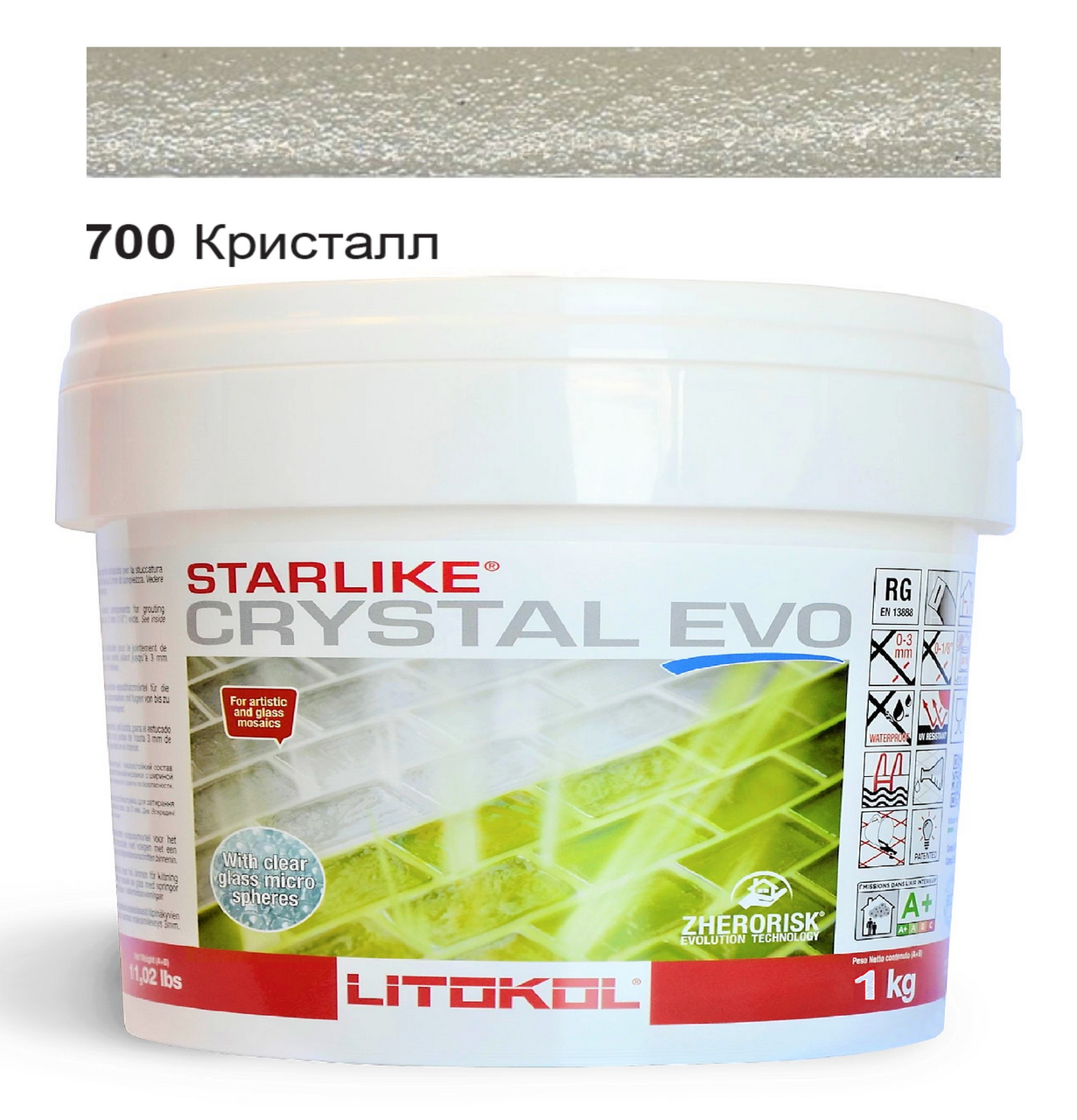 

Эпоксидная затирка Litokol Starlike EVO Crystal 700 Кристалл (Хамелеон) 1кг