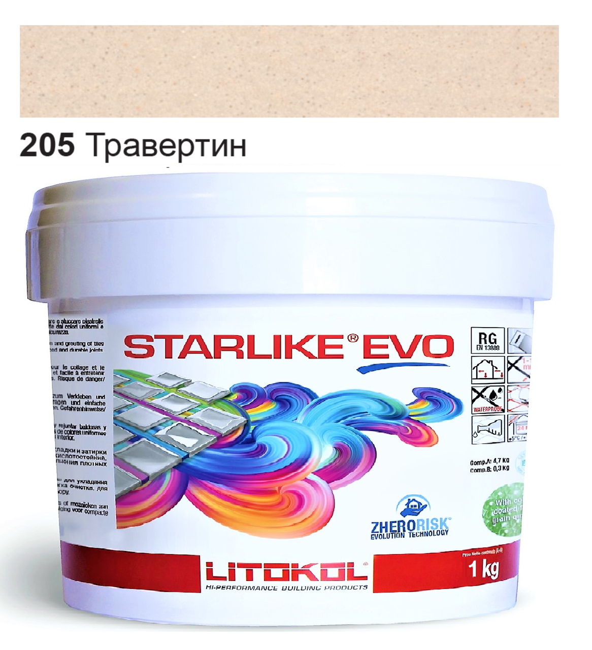 

Эпоксидная затирка Litokol Starlike EVO 205 Травертин 1кг