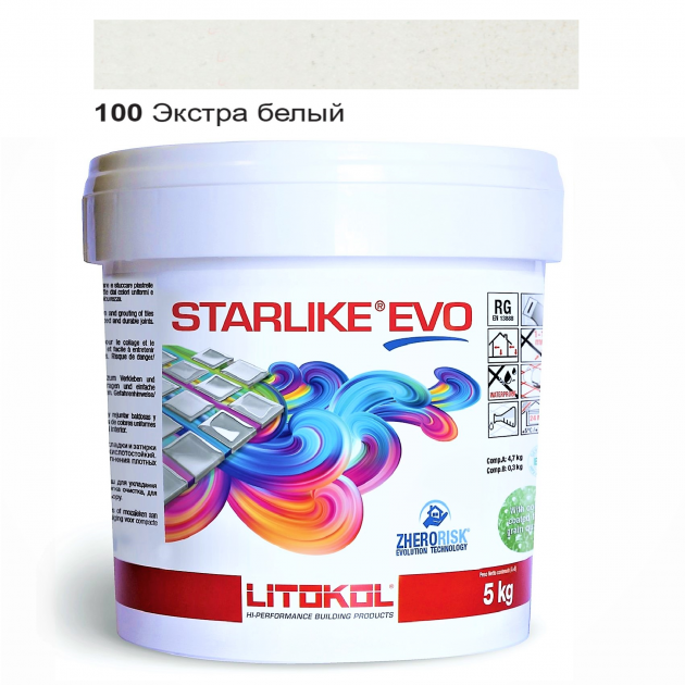 

Эпоксидная затирка Litokol Starlike EVO 100 Экстра белая 5кг