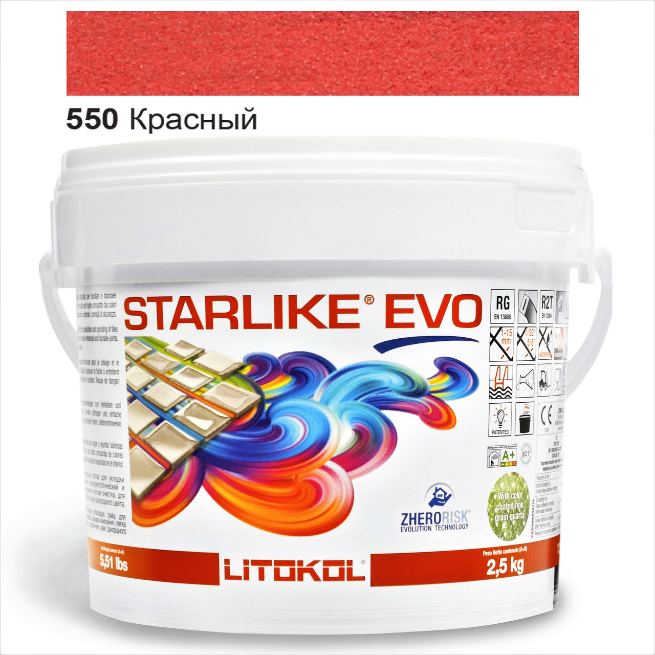 

Эпоксидная затирка Litokol Starlike EVO 550 Красный (красная) 2,5кг