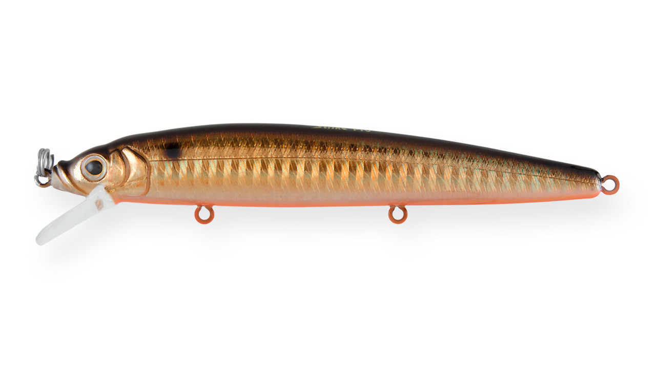 

Воблер Минноу Strike Pro Alpha Minnow 115, 115 мм, 12,5 гр, Загл. 0,6м.-1,6м., Плавающий, цвет: 613-713 Black Back Smoked OB, (EG-033F#613-713) (81322)