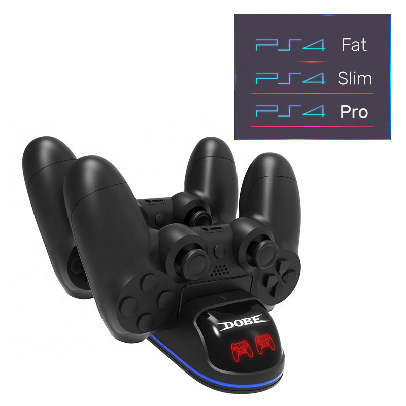 

Двойная зарядная dock станция DOBE подставка для контроллеров DualShock 4 Sony PlayStation 4 (PS4 / PS4 SLIM / PS4 PRO) c LED индикаторами статуса зарядки