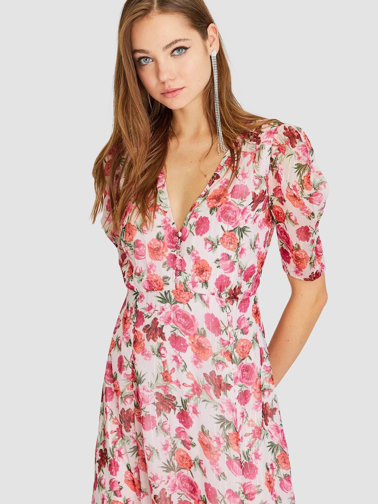 

Платье Stradivarius 6279/663/141-AAPA L Розовое с разноцветным