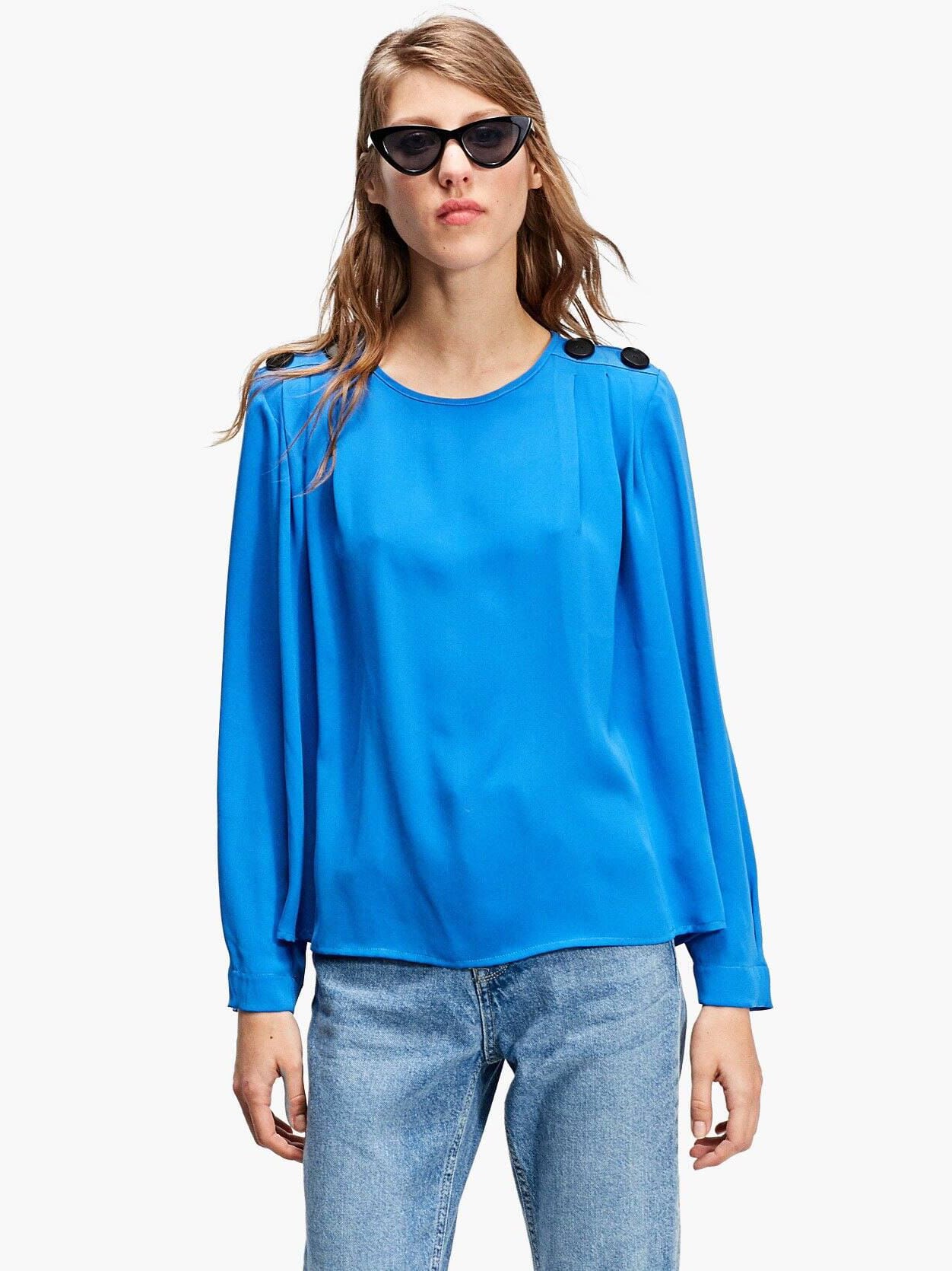 

Блузка Stradivarius 2200/149/046-AECE M Ярко-синяя