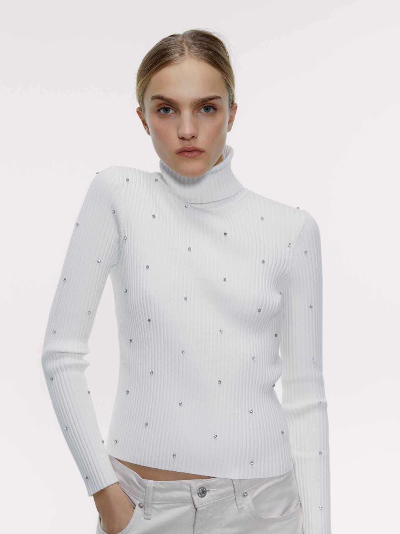 

Водолазка Zara 4938/001/712-ABHL S Белая с серебристым