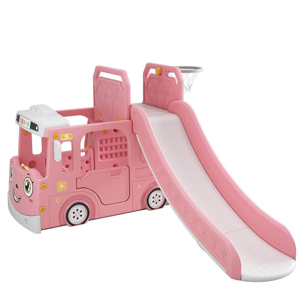 

Горка с качелями и домиком Bambi Автобус WM19090-8 Pink (WM19090)