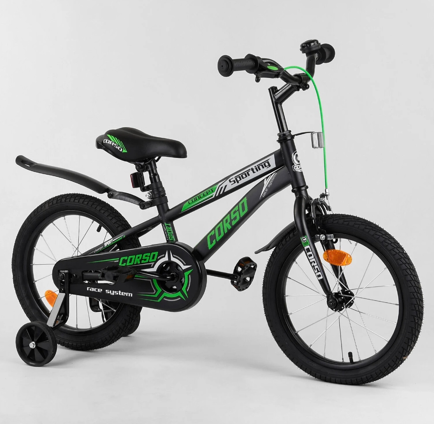 

Велосипед Corso 16" Sporting R-16218 Black / Green (R-16218)