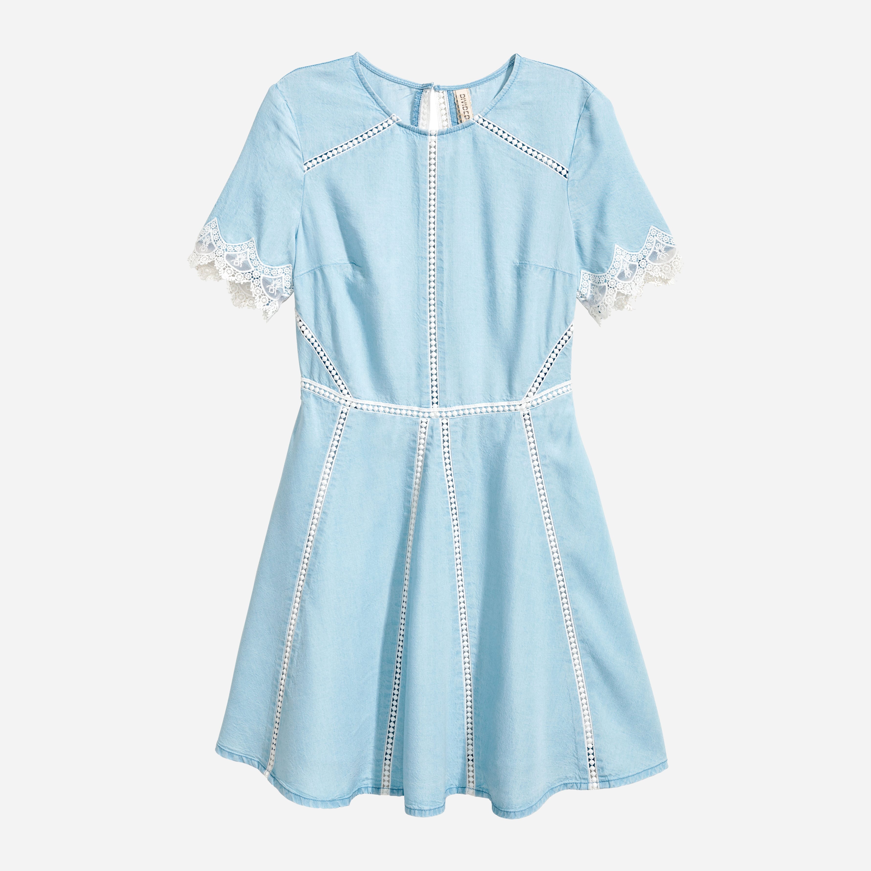 

Платье H&M 4720095-AAPD 38 Голубое с белым