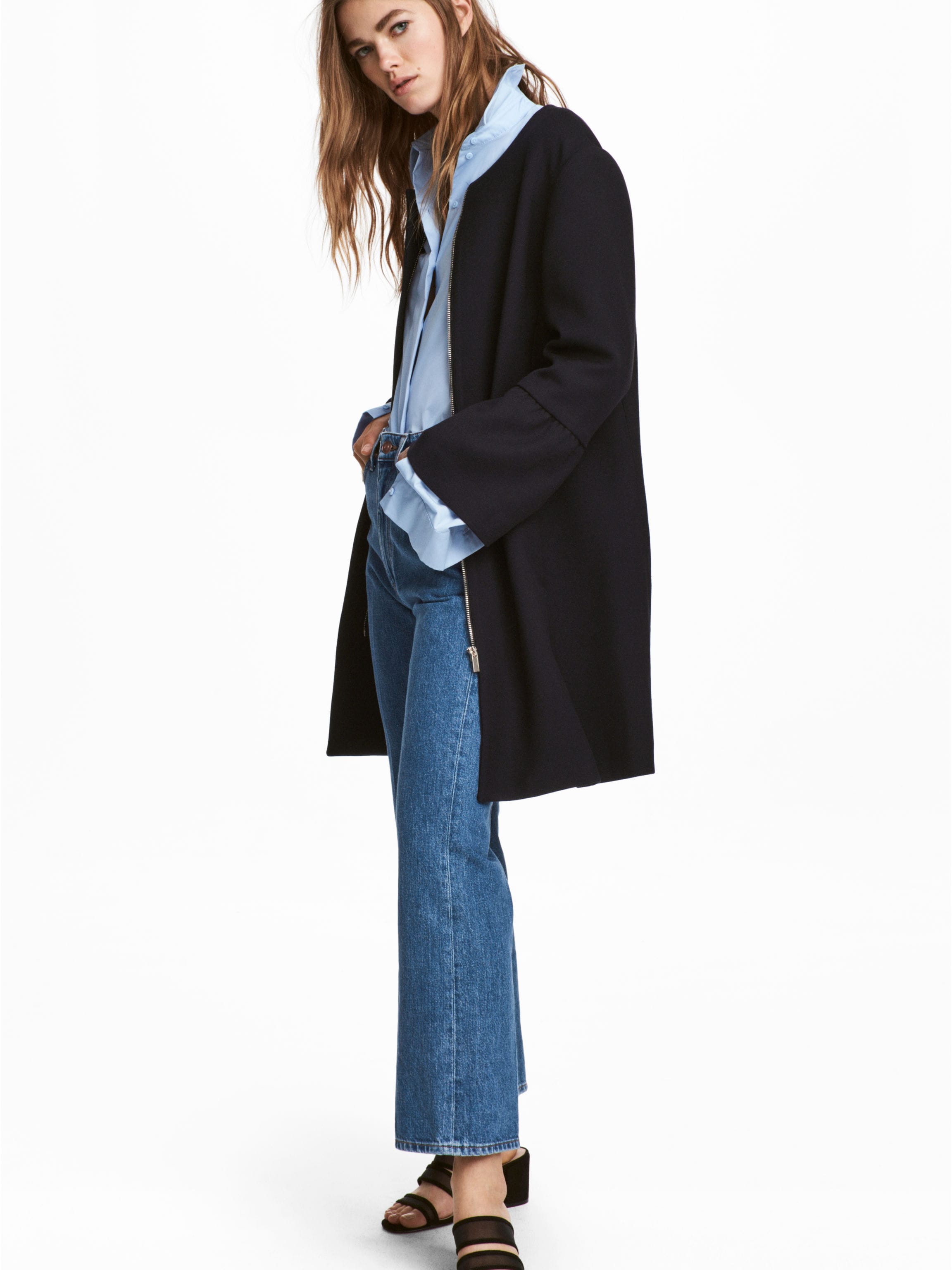 

Тренч H&M 5030766-AAQJ 42 Темно-синий