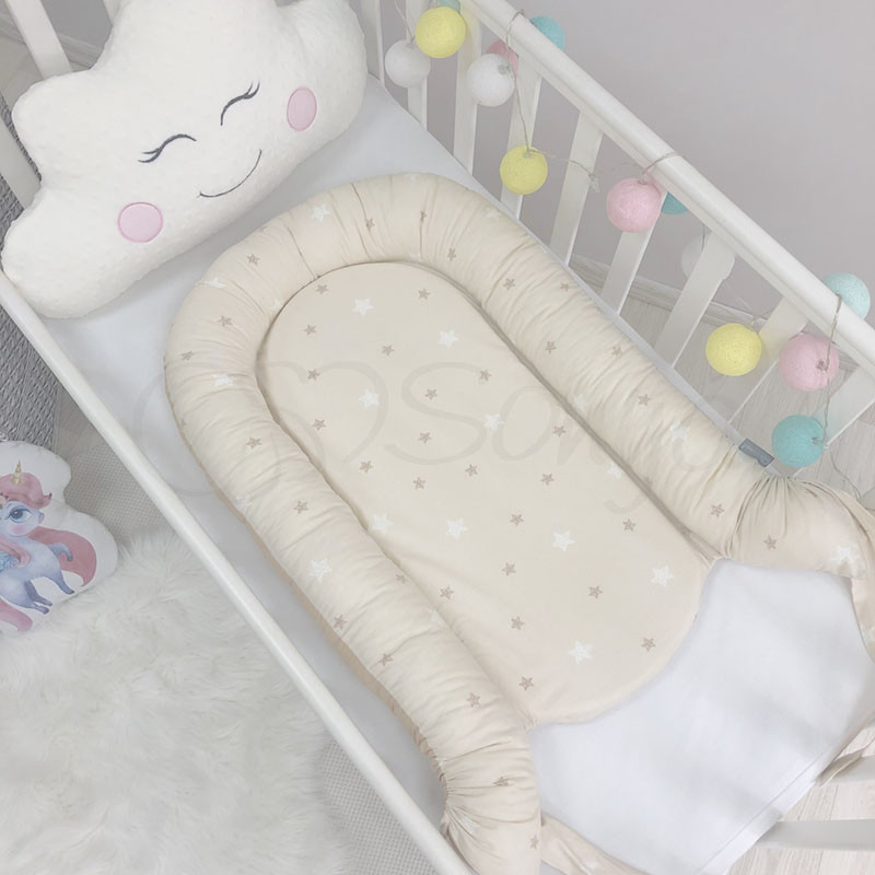 

Кокон для новорожденных Маленькая Соня Baby Desing 65*90 см поплин детский Stars Звезды на шоколадном арт.5019374