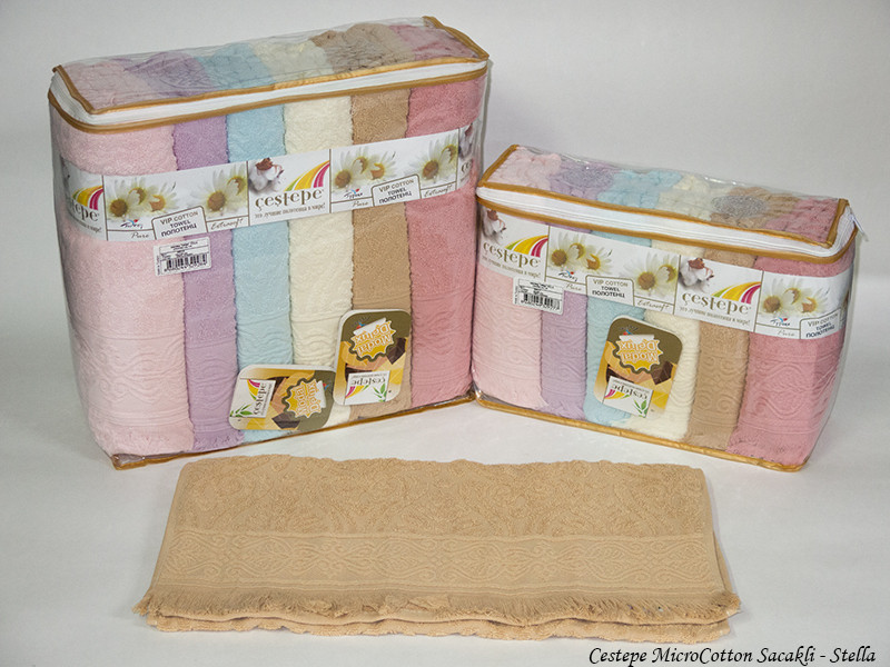 

Набор полотенец для тела Cestepe MicroCotton Deluxe 70*140 см махровые банные Stella Sacakli 6шт