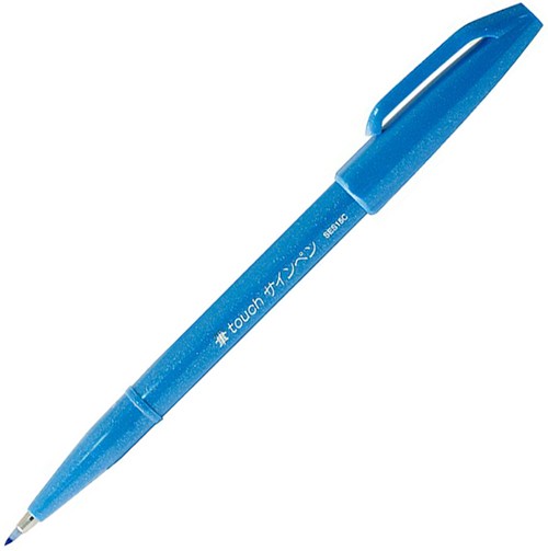 

Ручка Pentel Brush Sign Pen Tip небесно-синя гнучкий наконечник
