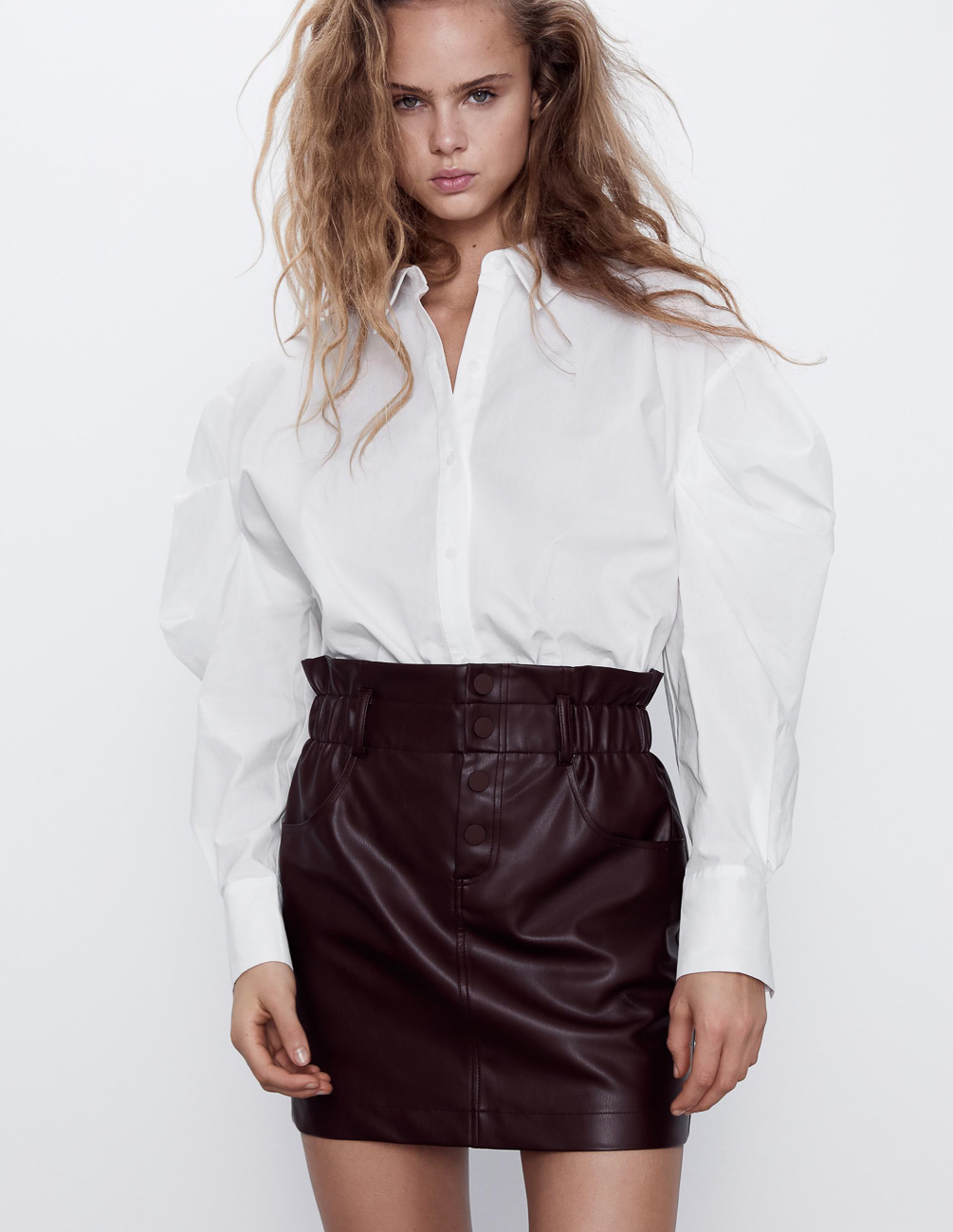 

Юбка Zara Ж1064237 (5427/150/606) цвет бордовый M