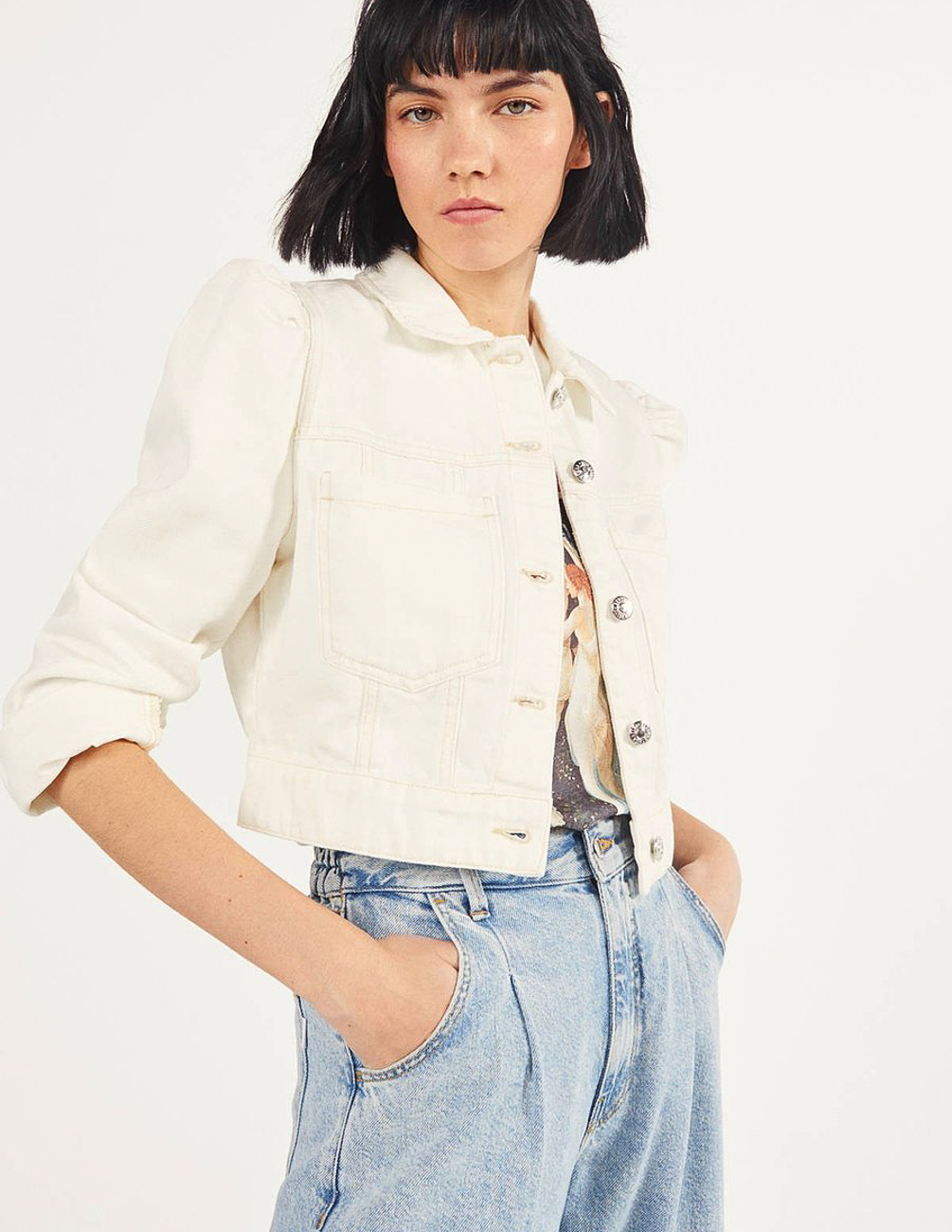 

Джинсовка Bershka Ж1064388 (1163/019/712) цвет белый XS