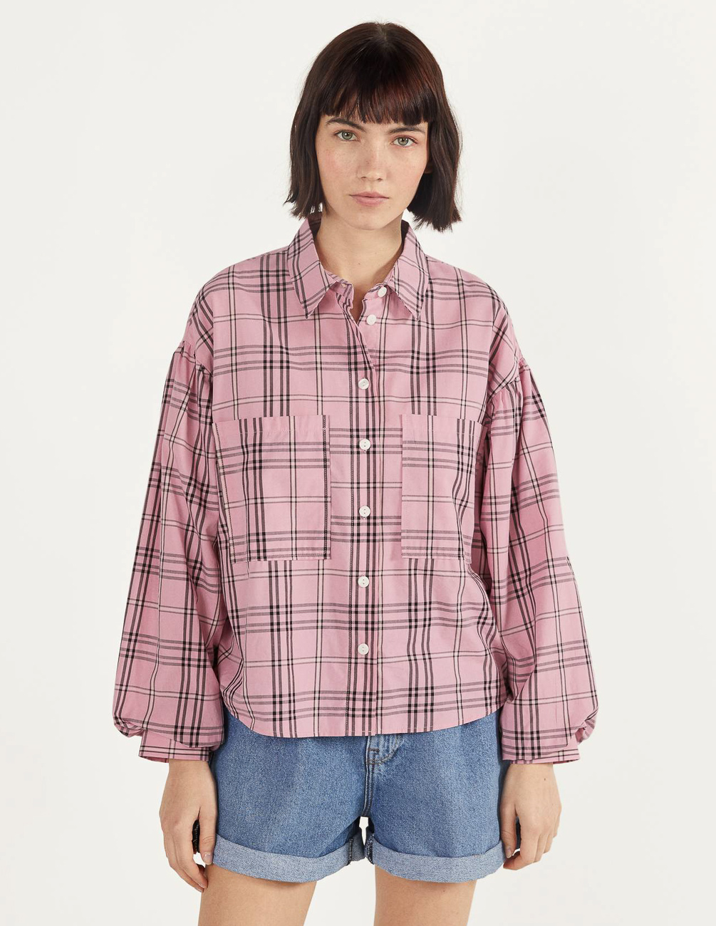 

Рубашка Bershka Ж1064402 (0691/880/902) цвет розовый S