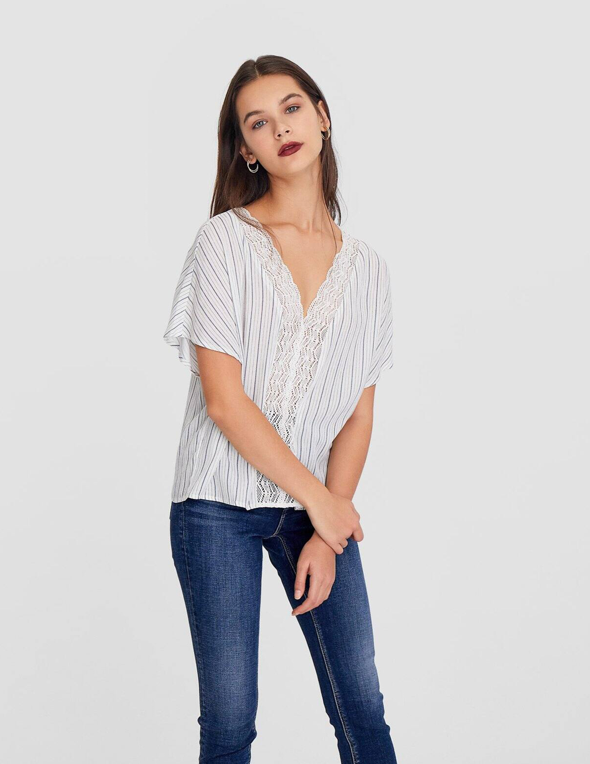 

Блуза Stradivarius Ж1063859 (6044/585/004) цвет белый S