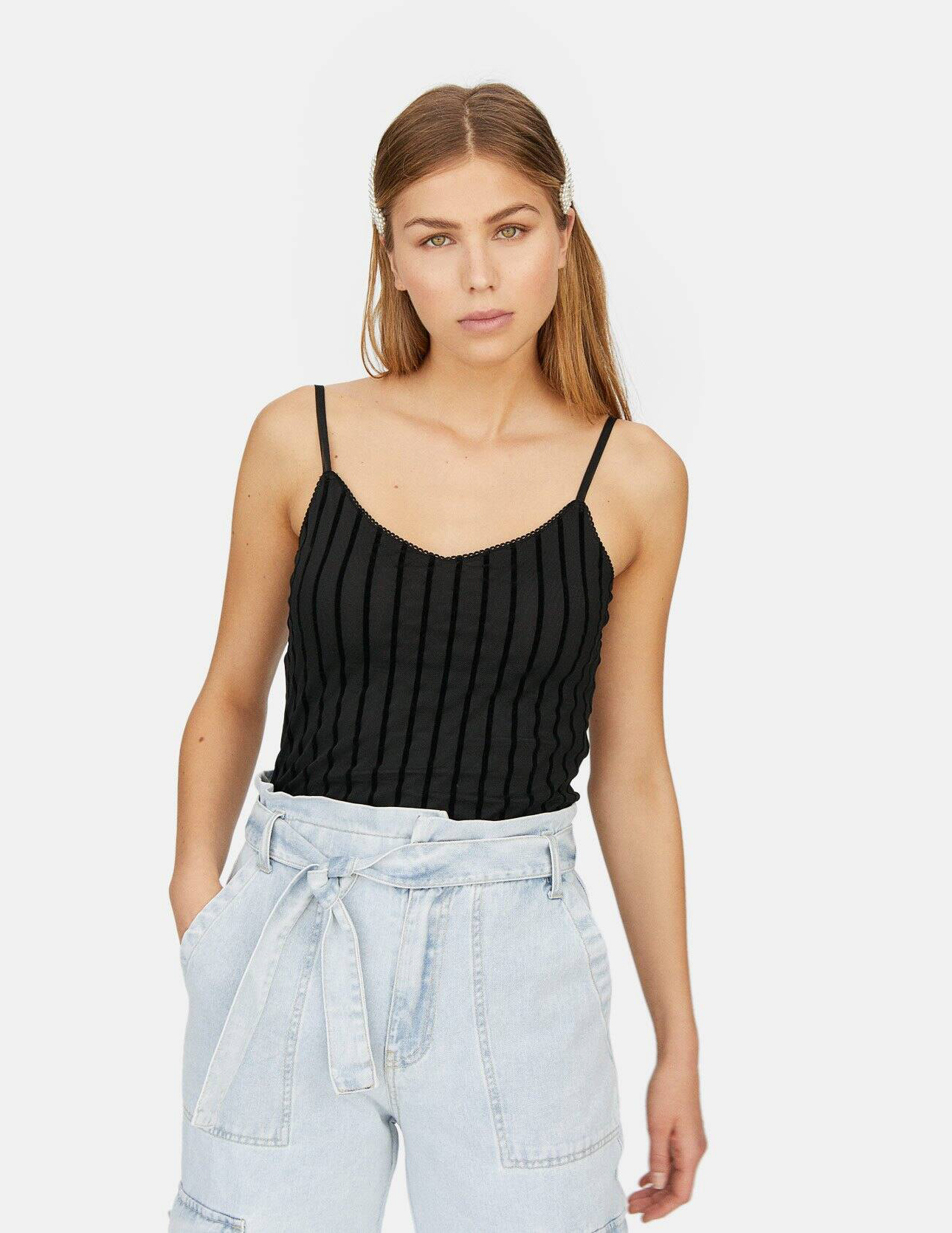 

Майка Stradivarius Ж1063815 (2696/973/001) цвет черный S