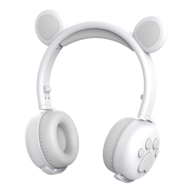 

Беспроводные наушники HELLO BEAR ВК5 детские Белые с LED подсветкой и ушками
