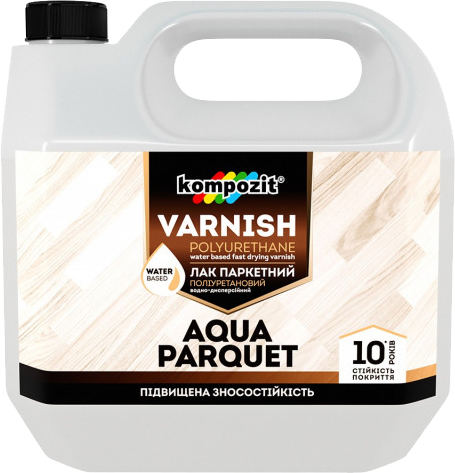 

Лак паркетный Kompozit AQUA PARQUET Глянцевый 1 л (4820085741898)