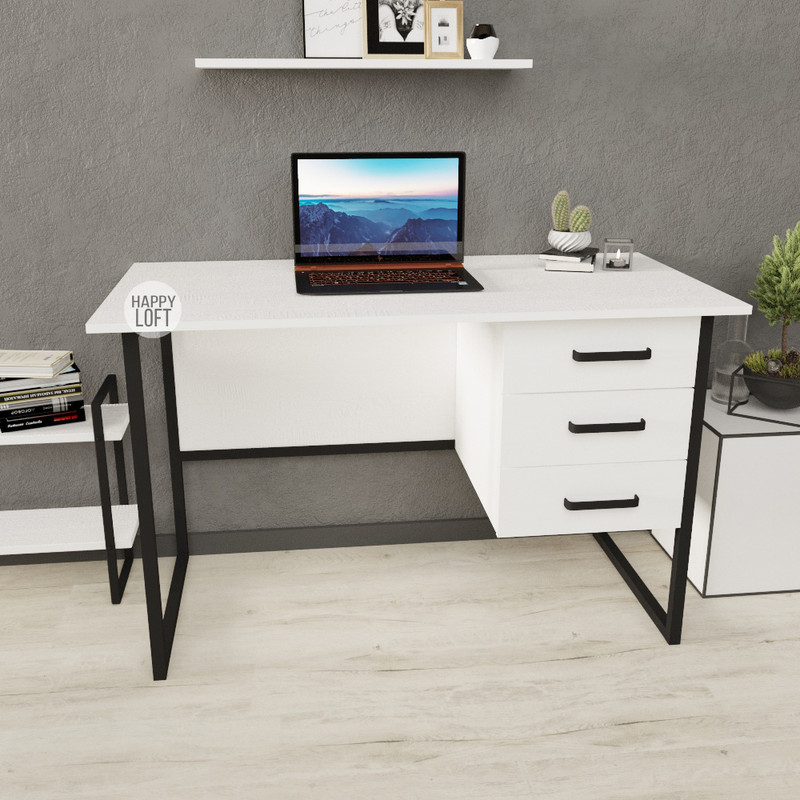 

Компьютерный стол LoftMLT S104 75x120x60 ЛДСП Белый Элит 16мм