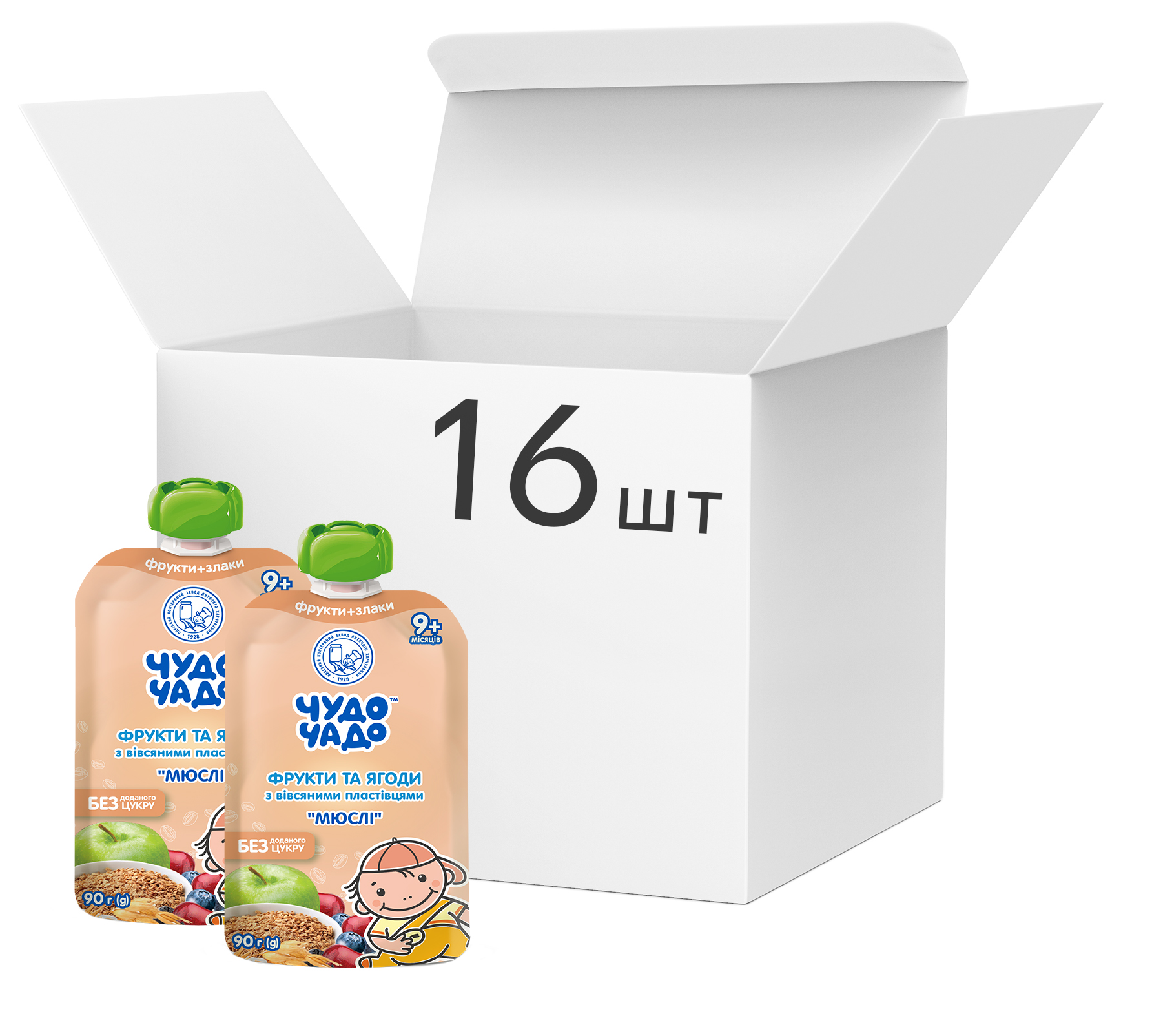 Акція на Упаковка мюслей Чудо-Чадо Фрукты-ягоды без сахара с 9 месяцев 90 г x 16 шт (4820016254305) від Rozetka UA