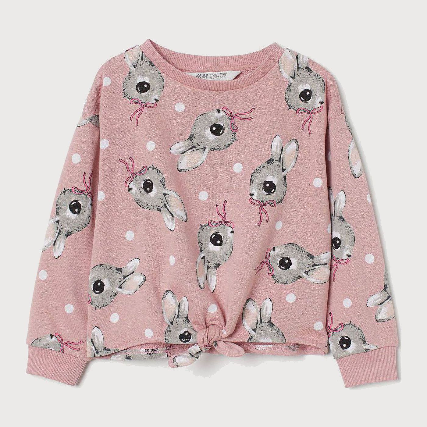 

Свитшот H&M 2905-9027112 122-128 см Розовый/Зайчики (hm00296702390)