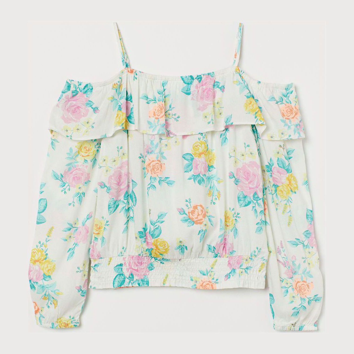 

Блуза H&M 3003-8134151 146 см Белый/Цветы