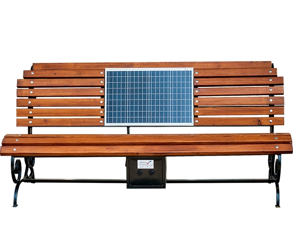 

Скамья без поручней для зарядки мобильных гаджетов Solar panel bench