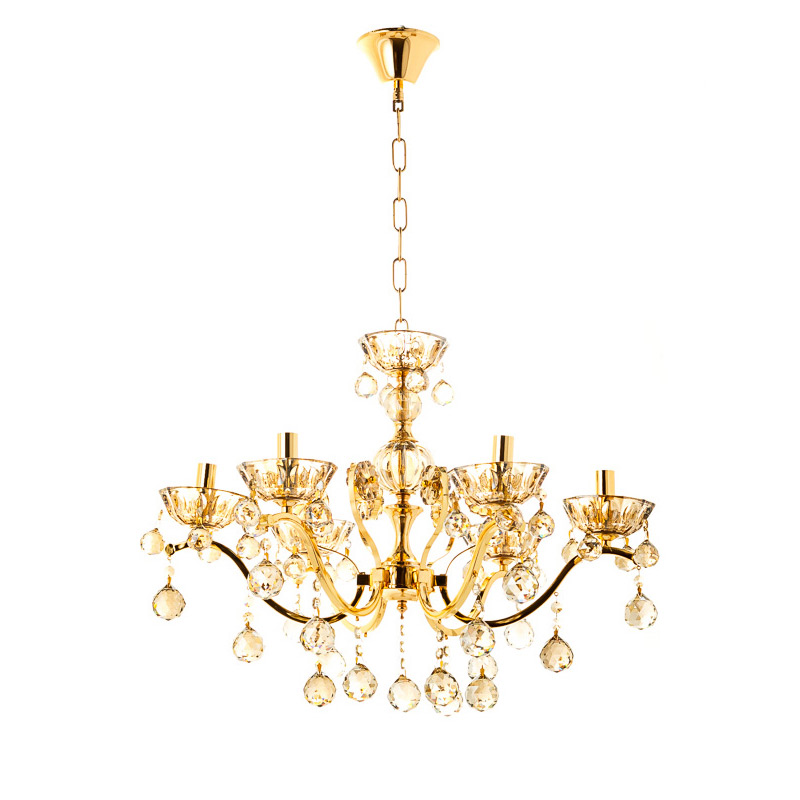 

Люстра підвісна кришталева свічки Light House ES-15898/6/gold золото